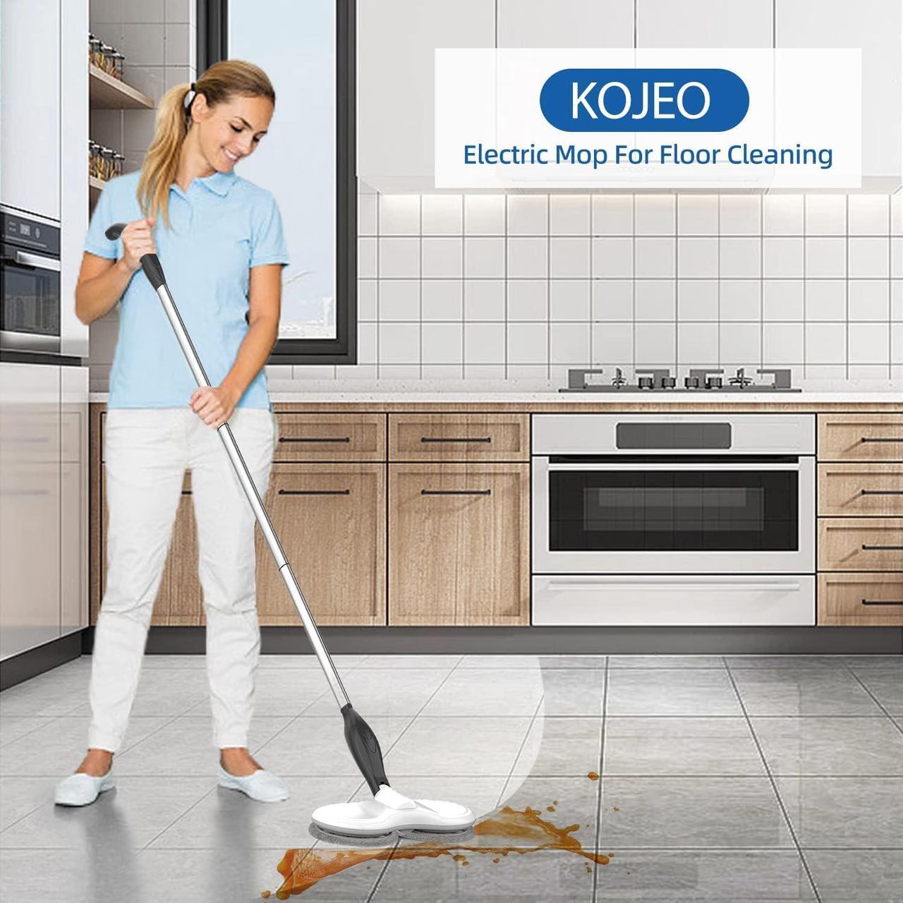 Alt view image 2 of 7 - Electric Mop for Floor Cleaning, As Seen On TV, Cordless Spin Mopper Motorised Mops for Hardwood Tile Laminate Floor Daily Light Cleaning (No Water Tank), Six PCS Replacement Mop Pads