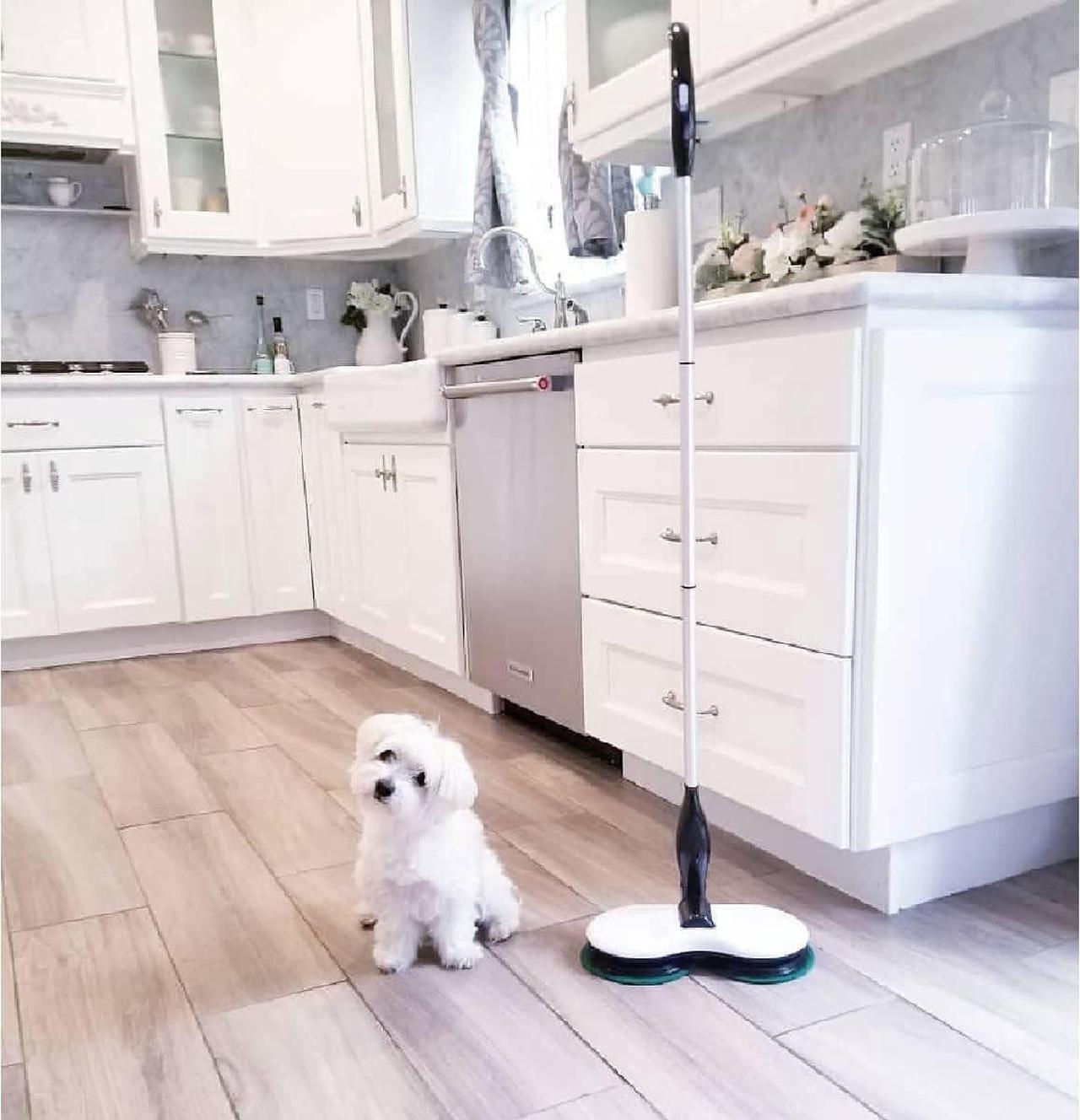 Alt view image 7 of 7 - Electric Mop for Floor Cleaning, As Seen On TV, Cordless Spin Mopper Motorised Mops for Hardwood Tile Laminate Floor Daily Light Cleaning (No Water Tank), Six PCS Replacement Mop Pads