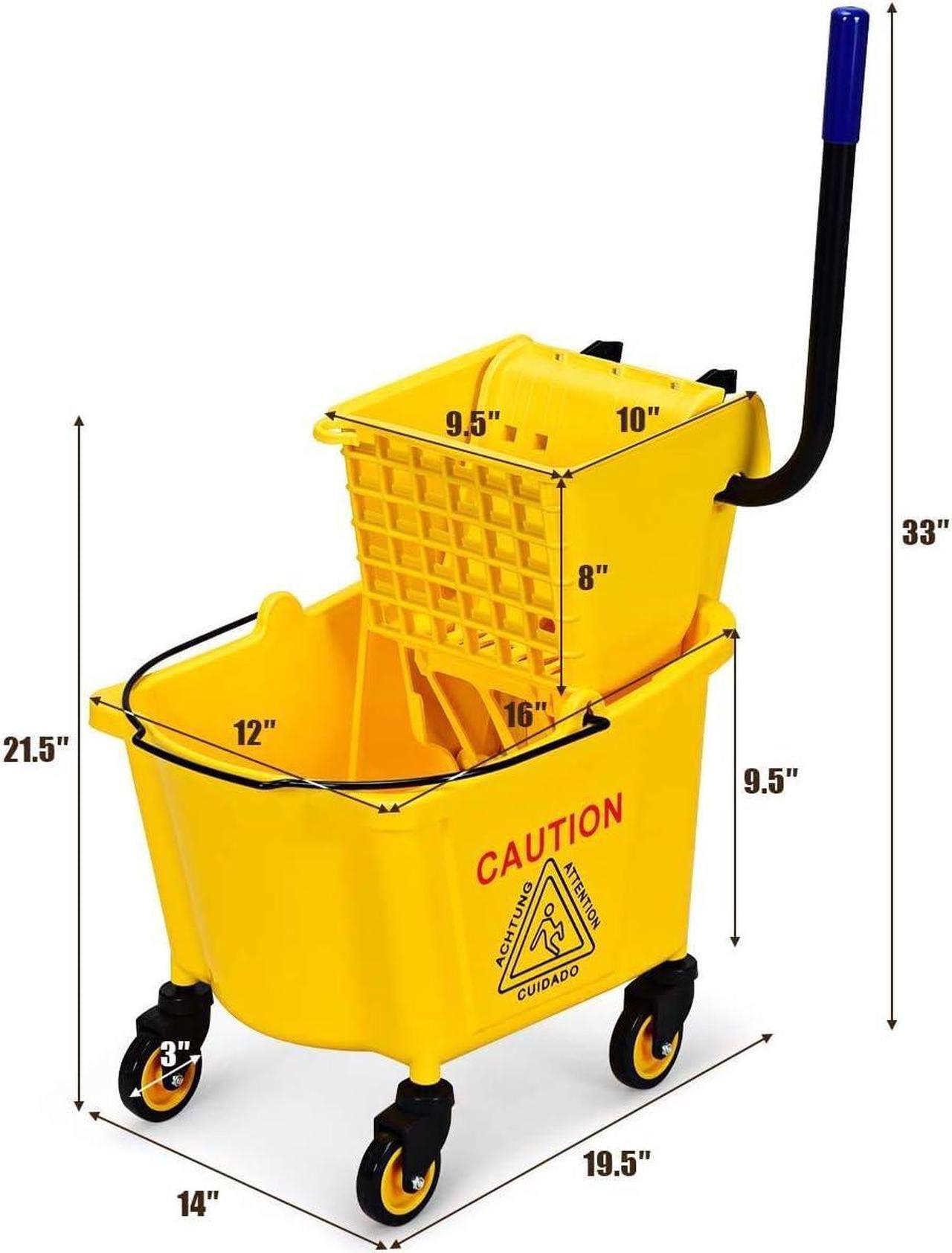 Alt view image 7 of 7 - Nightcore Commercial Mop Bucket, All-in-one Tandem Floor Cleaning Wavebrake, Side Press Cleaning Wringer Portable Trolley On Wheels, Ideal for Household, Commercial,Restaurant,26 Quart Capacity