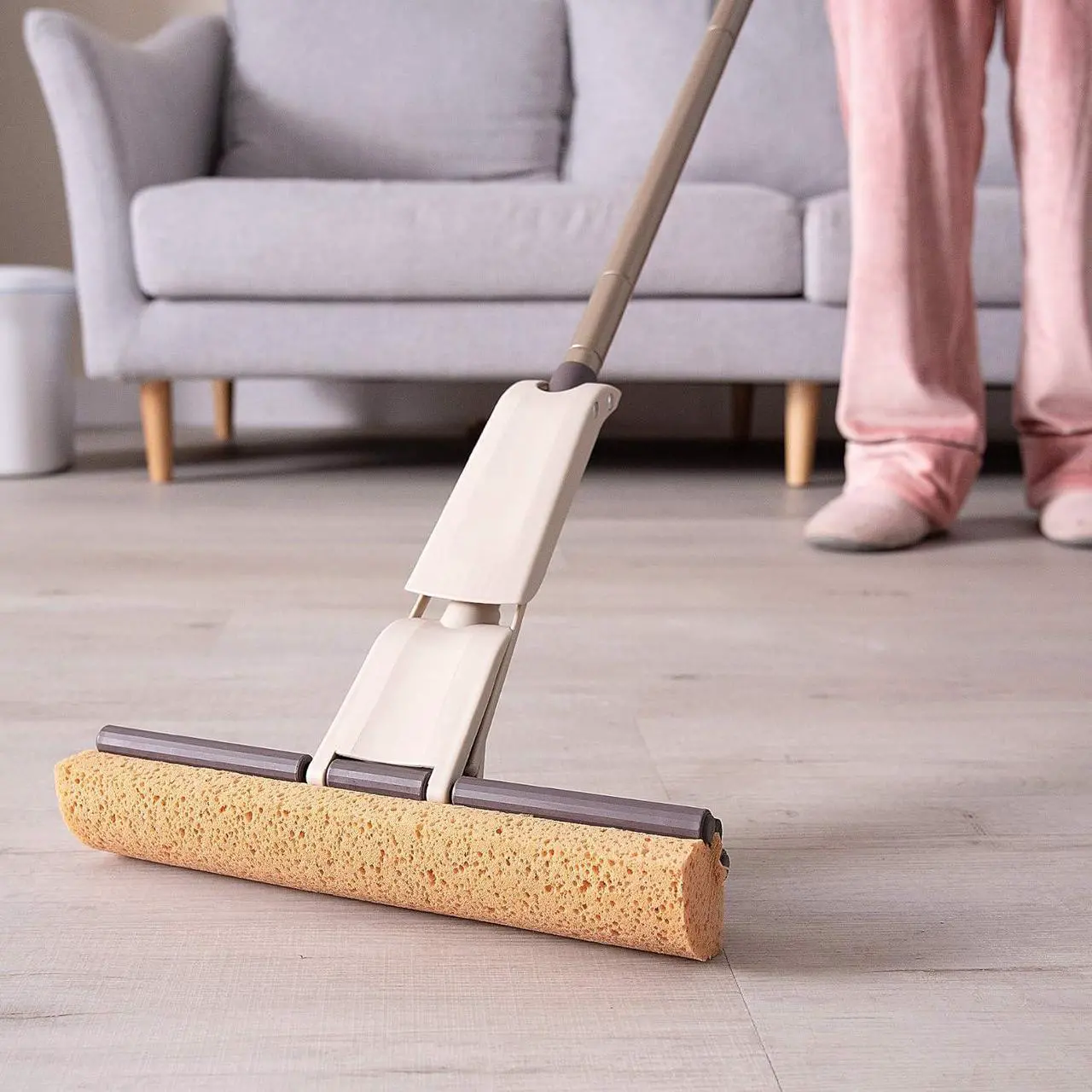 Alt view image 4 of 7 - Eyliden Sponge Mop for Floor Cleaning with Total 2pcs Absorbent Sponge, Self Wringing, Easy Squeeze Mops for Kitchen Bathroom Office Hardwood Laminate Tile Marble Ceramic Floors