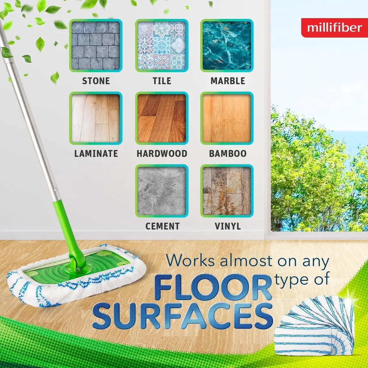Alt view image 7 of 7 - Microfiber Reusable Mop Pads Compatible with Swiffer Sweeper Mops (4-Pack) Washable Mop Pads for Wet & Dry Use (Mop is Not Included)