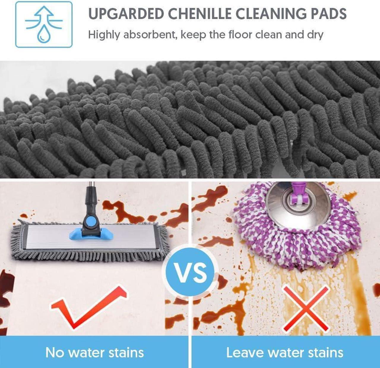 Alt view image 3 of 7 - Microfiber Dust Mop for Hardwood Floors - MANGOTIME Dry Floor Mop for Floor Cleaning Hardwood Wood Tile Vinyl Laminate, Wet Flat Mop with 4 Washable Reusable Microfiber Pads and Aluminum Mop Head