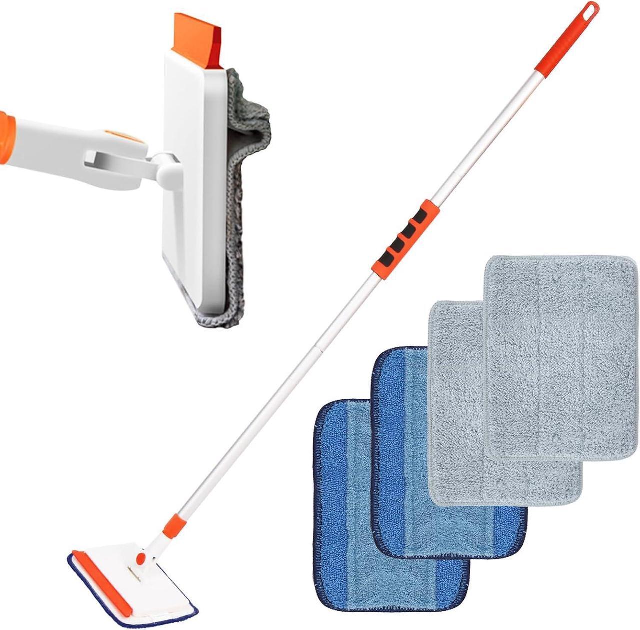Main image of Baseboard Cleaner Tool with Handle, Adjustable Long Handled Baseboard Cleaner with 49 inch Long Handle & 4 Reusable Pads for Baseboards Wall Cleaning