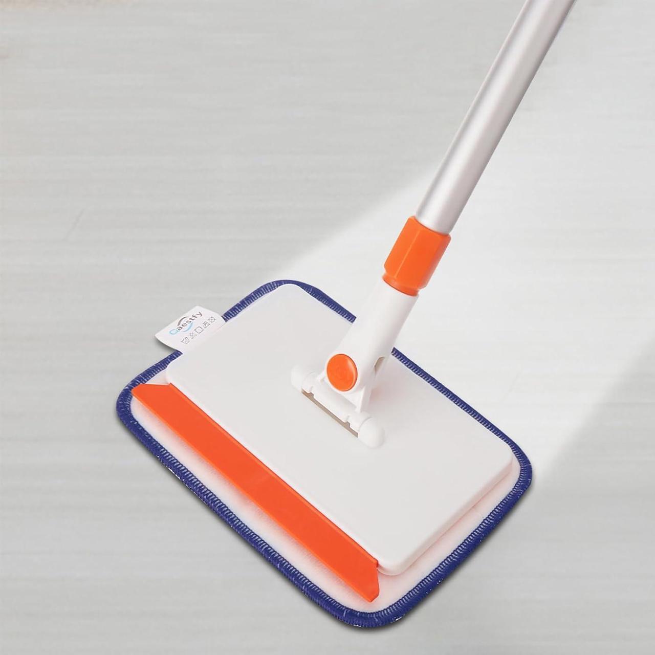 Alt view image 7 of 7 - Baseboard Cleaner Tool with Handle, Adjustable Long Handled Baseboard Cleaner with 49 inch Long Handle & 4 Reusable Pads for Baseboards Wall Cleaning
