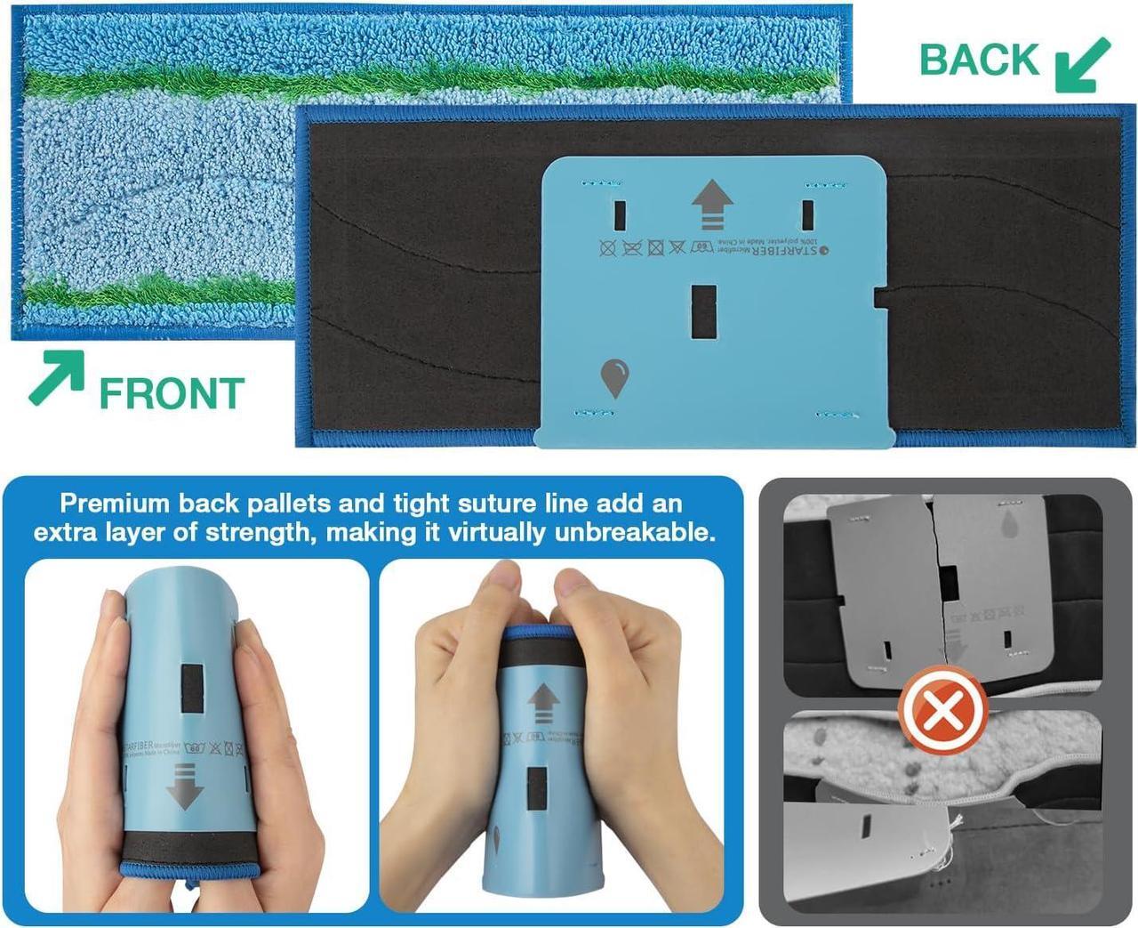 Alt view image 4 of 6 - 8 Pack M6 Mopping Wet Pads for iRobot Braava Jet m6 6110, 6012, 6112, 6113, Ultimate Robot, Wet Mopping Pads Compatible with Braava Jet m Series, Washable and Reusable Roomba Mop Pads
