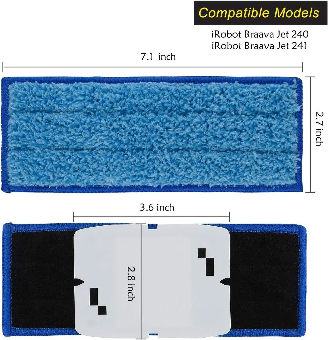 Alt view image 2 of 7 - 10 Pack Replacement Mopping Pads for iRobot Braava Jet 240 241 Wet Damp Dry Sweeping Pads Washable