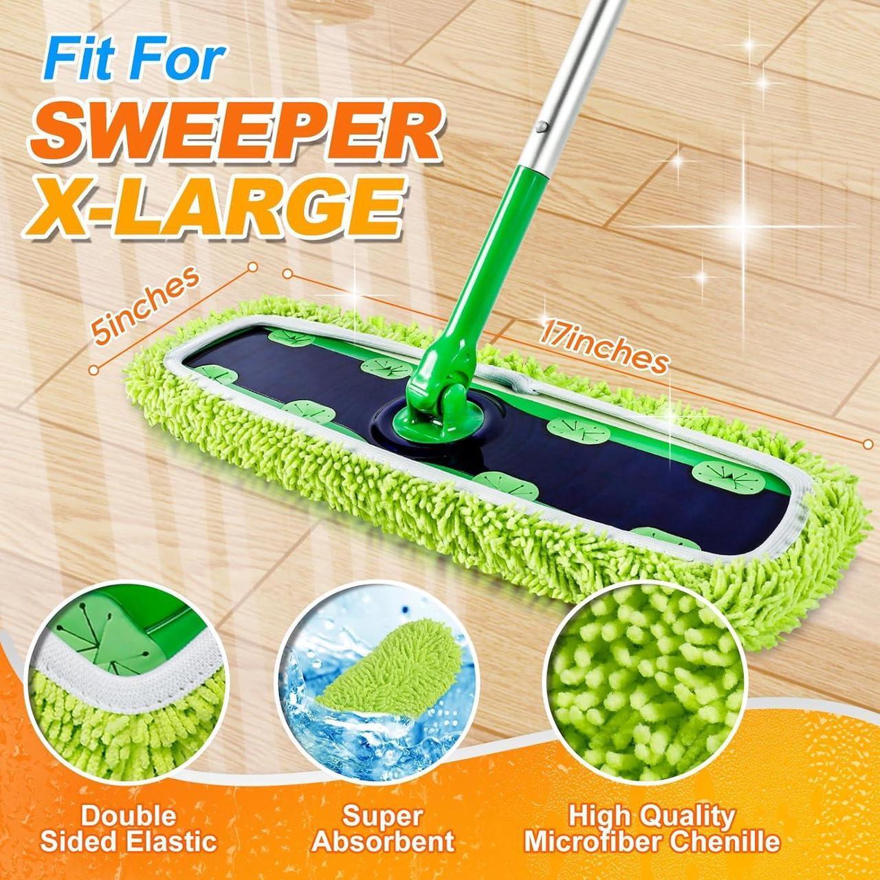 Alt view image 2 of 6 - Reusable Mop Pads for Swiffer Sweeper XL Mop, MyKEEPOW Dry Wet XL Sweeping Refill Pads for Floor Cleaning, 3 Pack