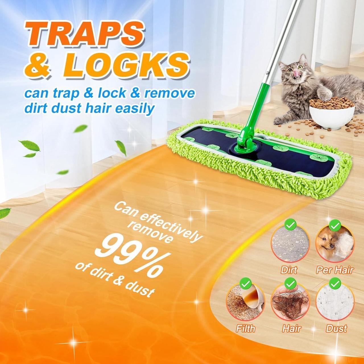 Alt view image 5 of 6 - Reusable Mop Pads for Swiffer Sweeper XL Mop, MyKEEPOW Dry Wet XL Sweeping Refill Pads for Floor Cleaning, 3 Pack