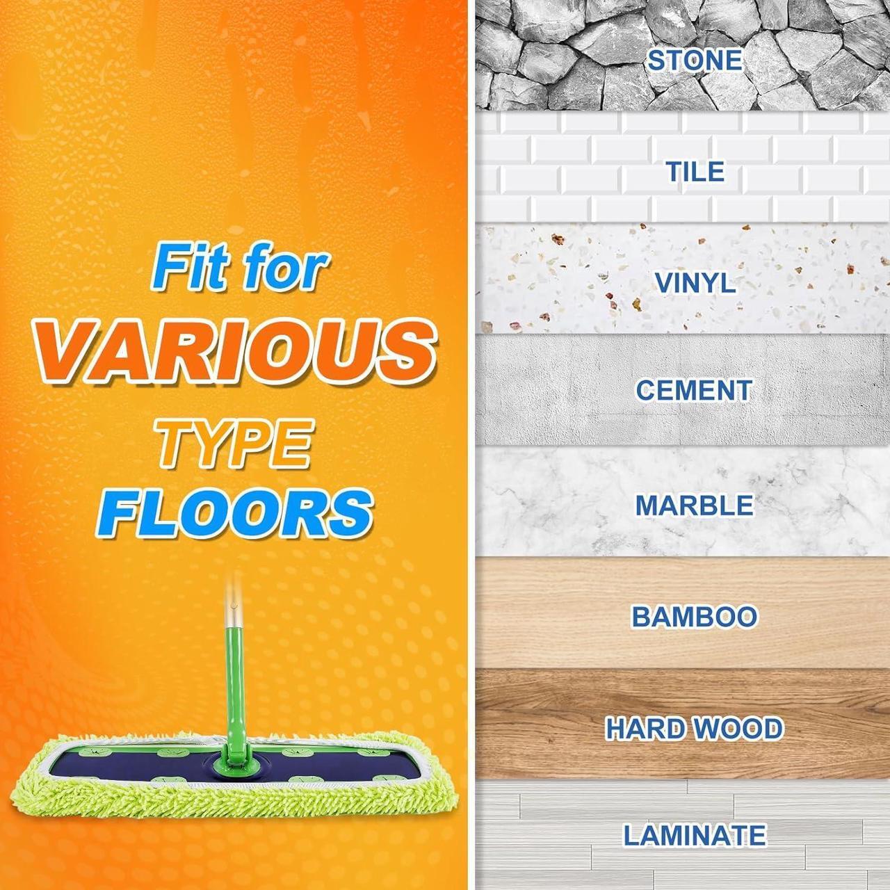 Alt view image 6 of 6 - Reusable Mop Pads for Swiffer Sweeper XL Mop, MyKEEPOW Dry Wet XL Sweeping Refill Pads for Floor Cleaning, 3 Pack