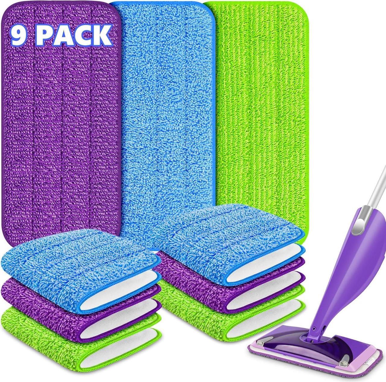 Main image of 9 Pack Reusable Mop Pads for Swiffer WetJet, Wet Pads Refill Microfiber Mop Pads Refills Washable Mop Refill Pads Wet Dry Mop Replacement Heads for Hardwood Floor Cleaning
