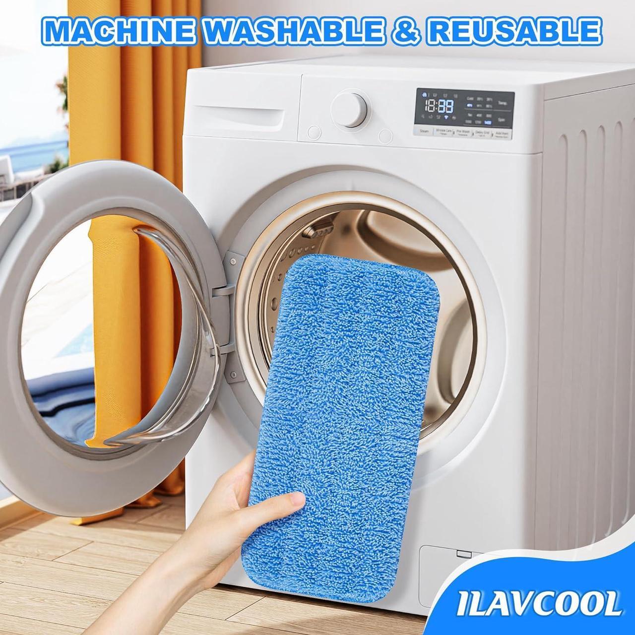 Alt view image 4 of 7 - 9 Pack Reusable Mop Pads for Swiffer WetJet, Wet Pads Refill Microfiber Mop Pads Refills Washable Mop Refill Pads Wet Dry Mop Replacement Heads for Hardwood Floor Cleaning