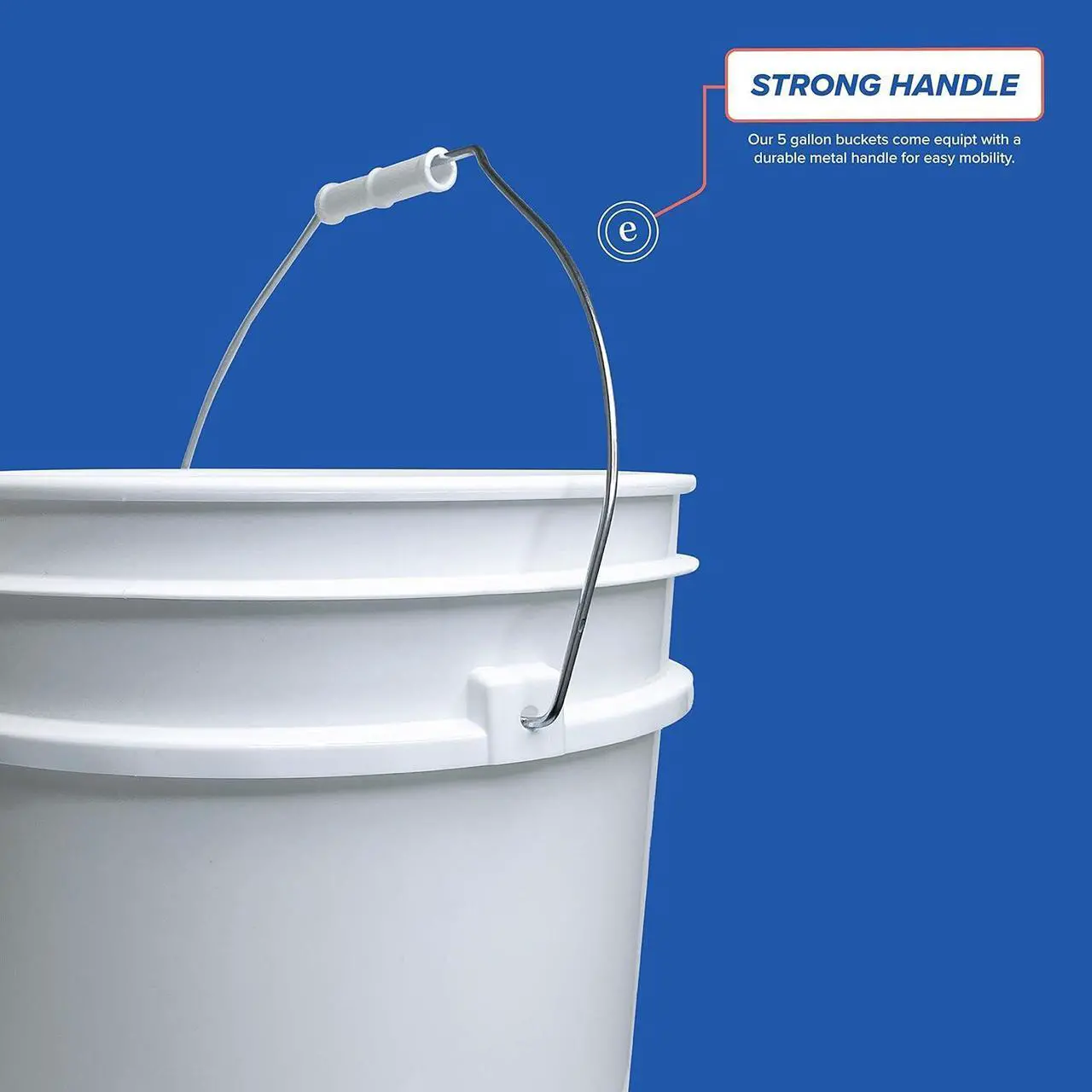 Alt view image 4 of 7 - 5 Gallon Bucket with Gamma Seal Screw on Airtight Lid, Food Grade Storage, Premium HPDE Plastic, BPA Free, Durable 90 Mil All Purpose Pail, Made in USA. 1 Count