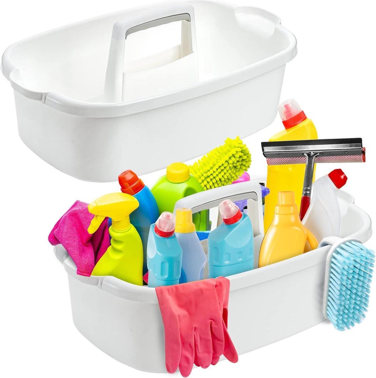 Main image of TOPZEA 2 Pack Cleaning Supplies Caddy, Large Plastic Cleaning Supply Organizer Bucket with Handle Portable Housekeeping Shower Tote Caddy Under Sink Tool Storage Baskets for Dorm, Bathroom, Kitchen