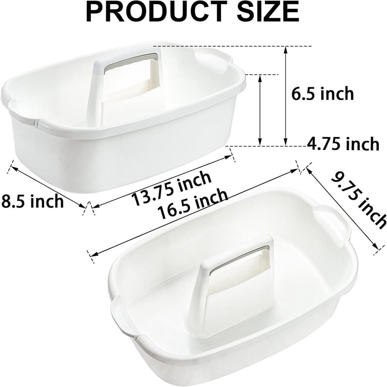 Alt view image 2 of 7 - TOPZEA 2 Pack Cleaning Supplies Caddy, Large Plastic Cleaning Supply Organizer Bucket with Handle Portable Housekeeping Shower Tote Caddy Under Sink Tool Storage Baskets for Dorm, Bathroom, Kitchen