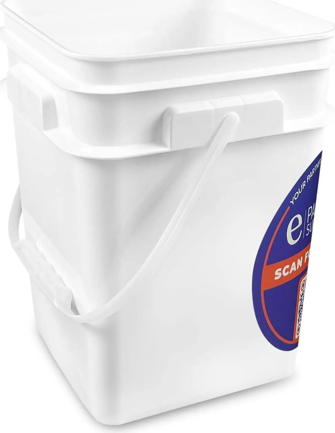 Alt view image 2 of 7 - ePackageSupply 4 Gallon Square Bucket with Plastic Handles, Food Storage Pail, Heavy Duty & Durable, HDPE BPA Free (3 Count)