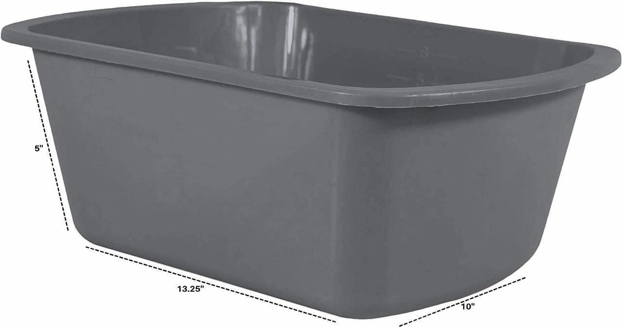 Alt view image 3 of 6 - Wash Basins  Rectangular Plastic Hospital Bedside Soaking Tub [50 Pack] Small 7 Quart Graduated Bucket - Portable Washbasin for Washing, Cleaning, Foot Bath, Washing Dishes, Face Cleansing Bowl