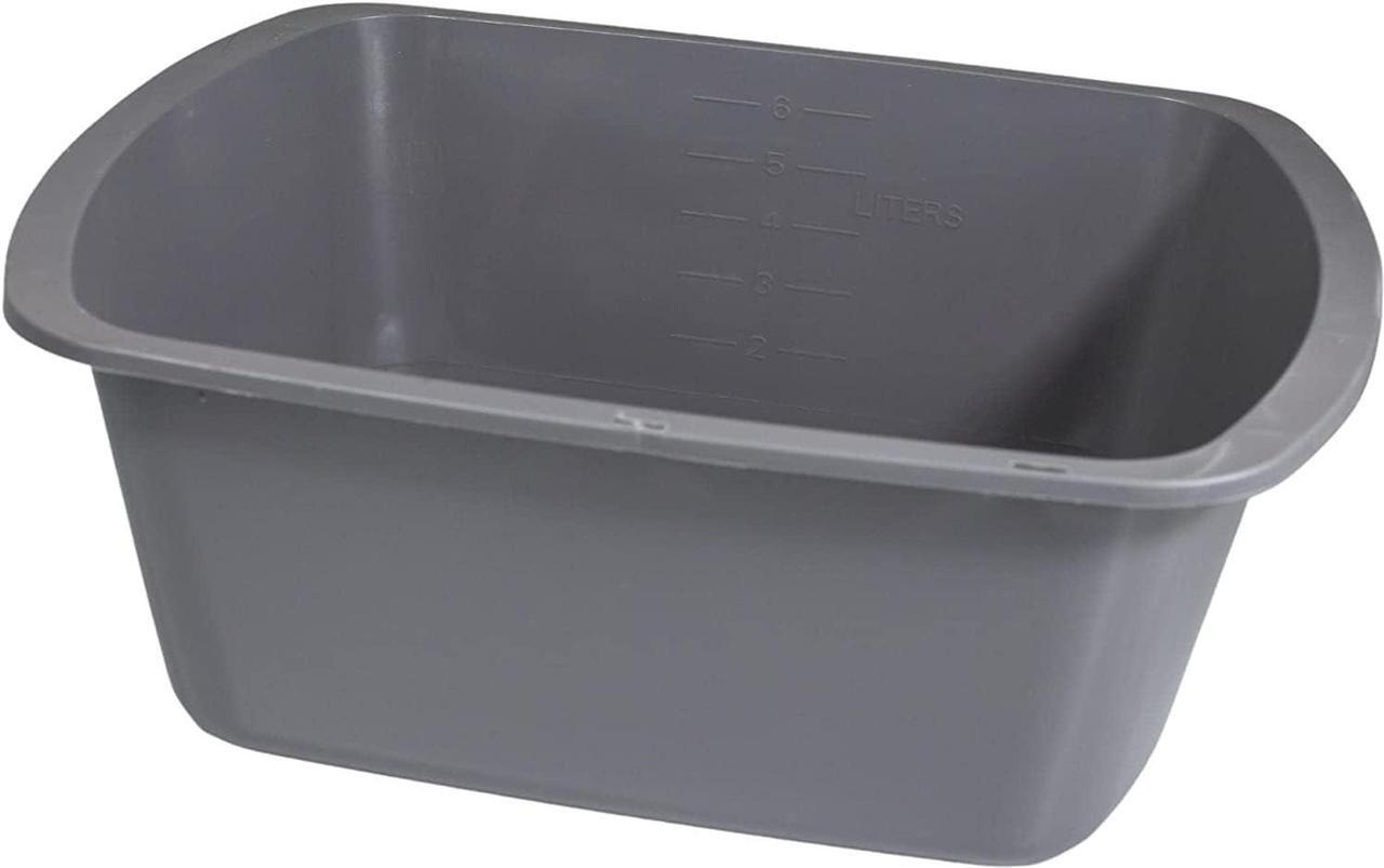Alt view image 5 of 6 - Wash Basins  Rectangular Plastic Hospital Bedside Soaking Tub [50 Pack] Small 7 Quart Graduated Bucket - Portable Washbasin for Washing, Cleaning, Foot Bath, Washing Dishes, Face Cleansing Bowl