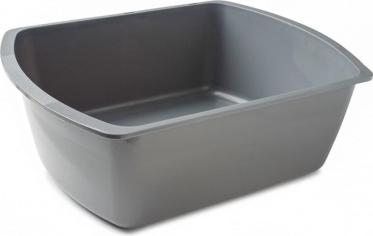 Alt view image 6 of 6 - Wash Basins  Rectangular Plastic Hospital Bedside Soaking Tub [50 Pack] Small 7 Quart Graduated Bucket - Portable Washbasin for Washing, Cleaning, Foot Bath, Washing Dishes, Face Cleansing Bowl