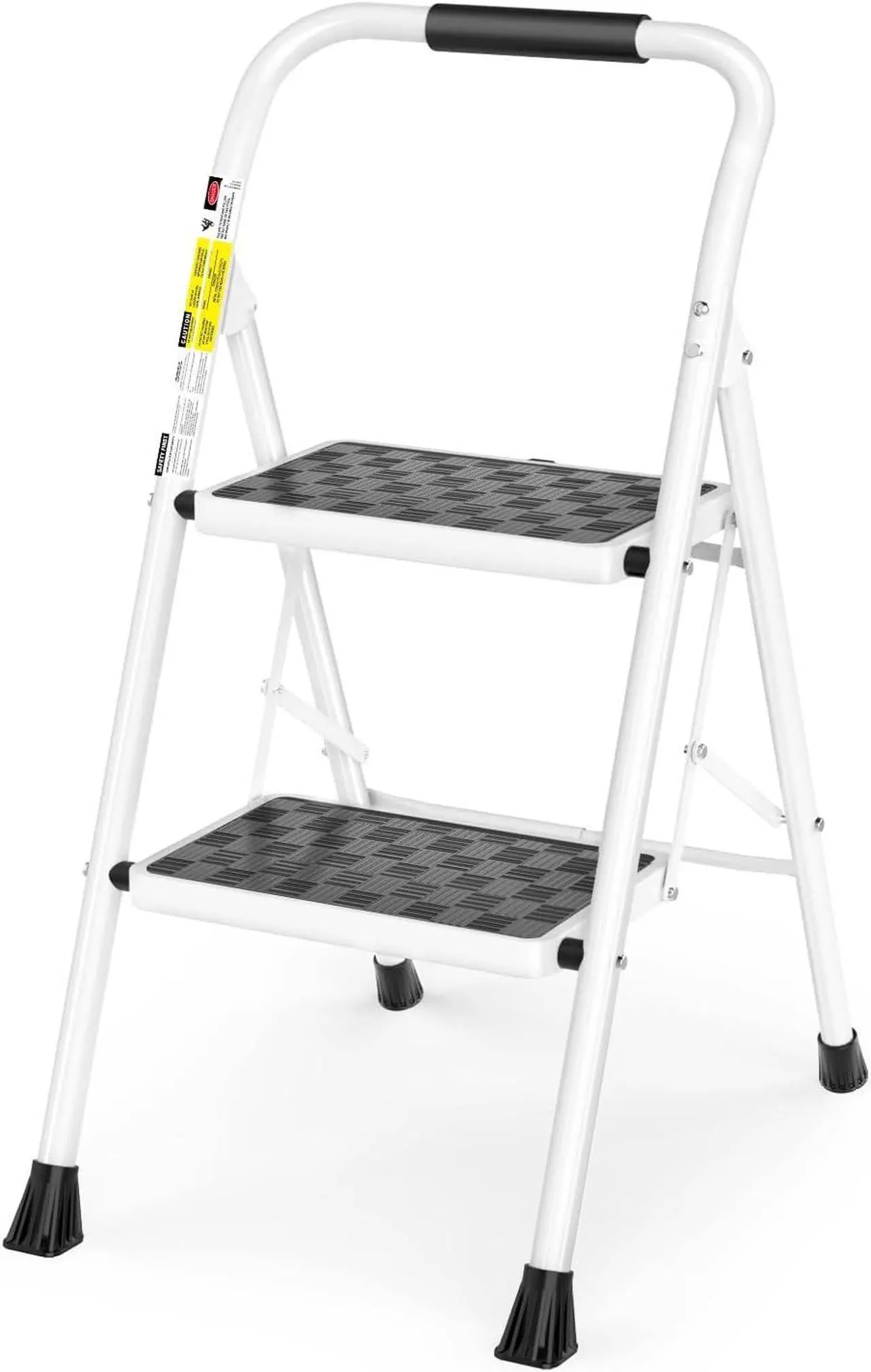 Main image of HBTower 2 Step Ladder, 2 Step Stool for Adults,2 Step Ladder Folding Step Stool with Cushioned Handle Step Ladder with Wide Anti-Slip Pedal Ergonomic Design,White
