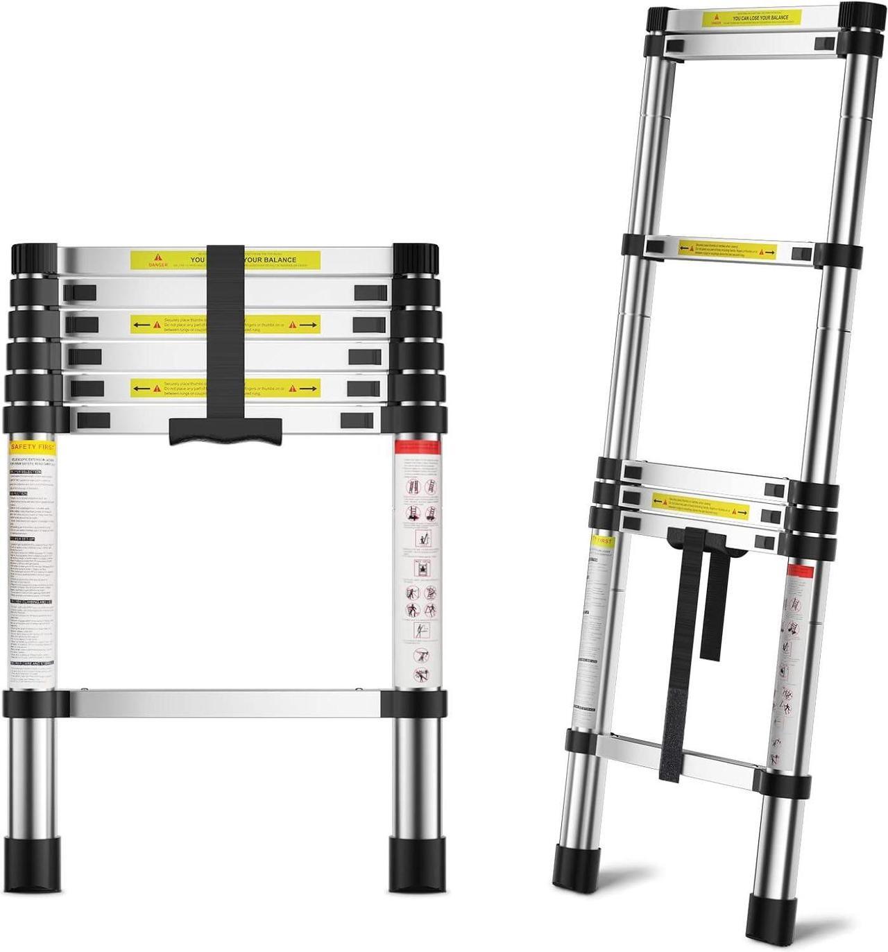 Main image of 6.6 FT Extension Ladders, Lightweight Collapsible Ladders, Aluminum Telescoping Ladders for Home, Folding Telescoping Ladder for RV, Attic, Daily Use at Home, Capacity 330 lbs