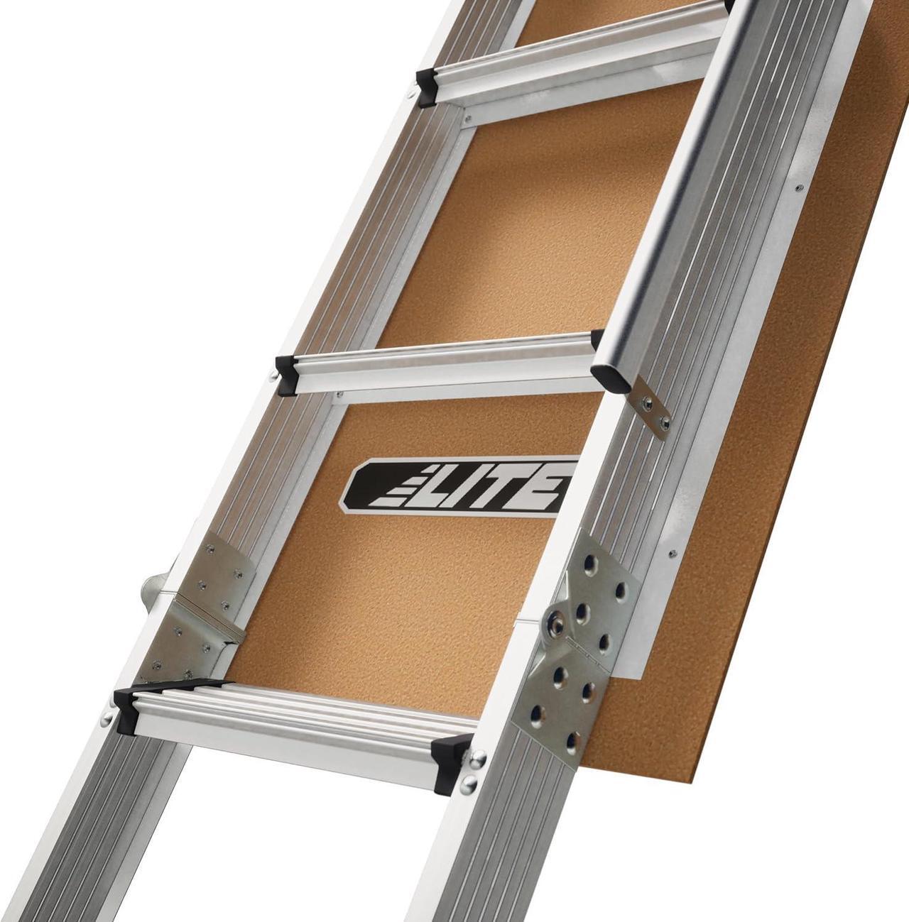Alt view image 5 of 7 - LITE 10-Foot Aluminium Attic Ladder 56" W x 22.5" H, 375-Pound Load Capacity, Type IAA, AP2240MS