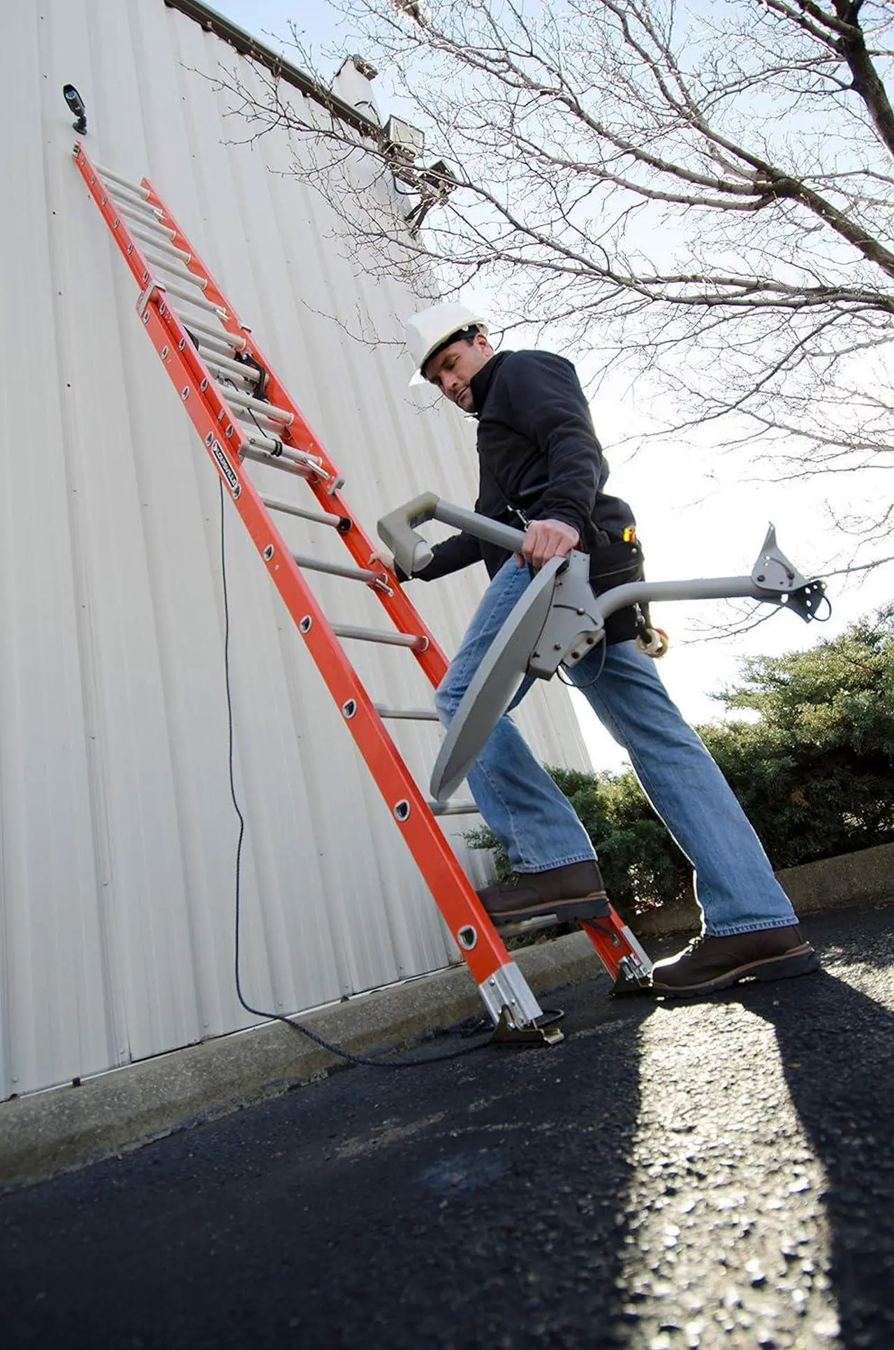 Alt view image 7 of 7 - Louisville Ladder FE3216 Foot Extension Ladder, 16 ft, Orange