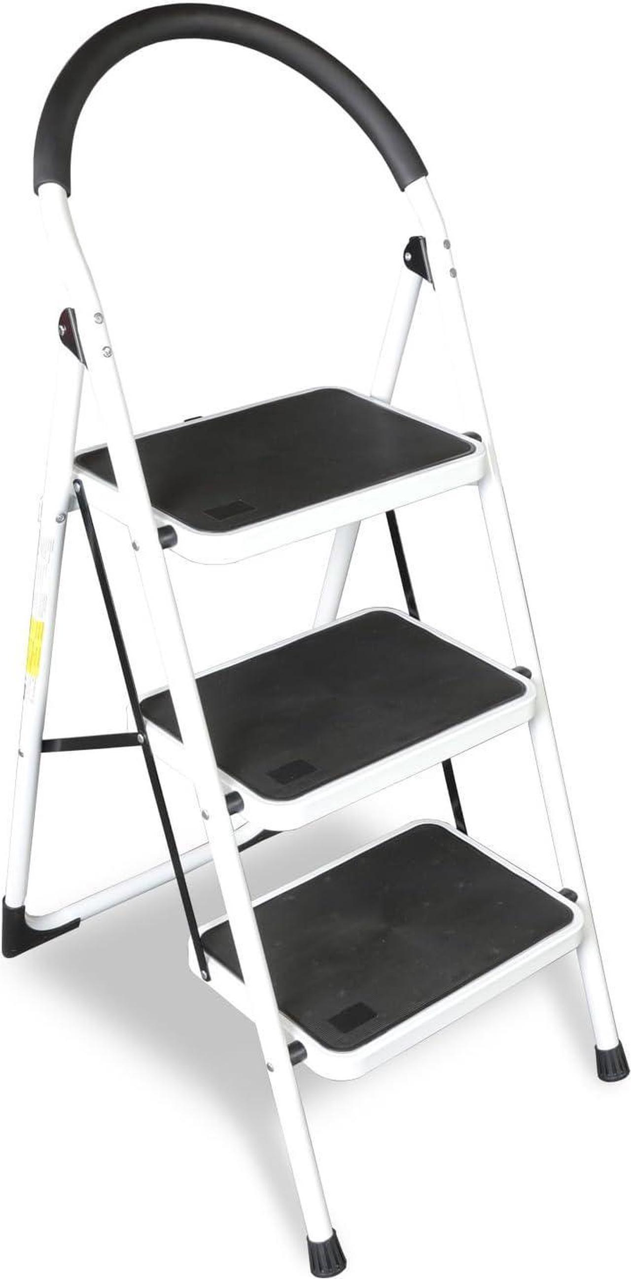 Main image of 3 Step Ladder, Folding Lightweight Step Stool with Wide Anti-Slip Pedal for Home, Office, Kitchen and Garage, 400 lbs Capacity