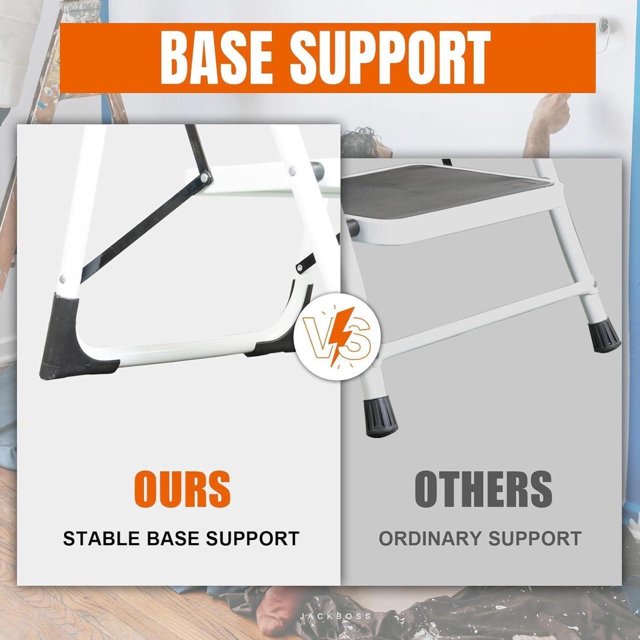Alt view image 3 of 7 - 3 Step Ladder, Folding Lightweight Step Stool with Wide Anti-Slip Pedal for Home, Office, Kitchen and Garage, 400 lbs Capacity