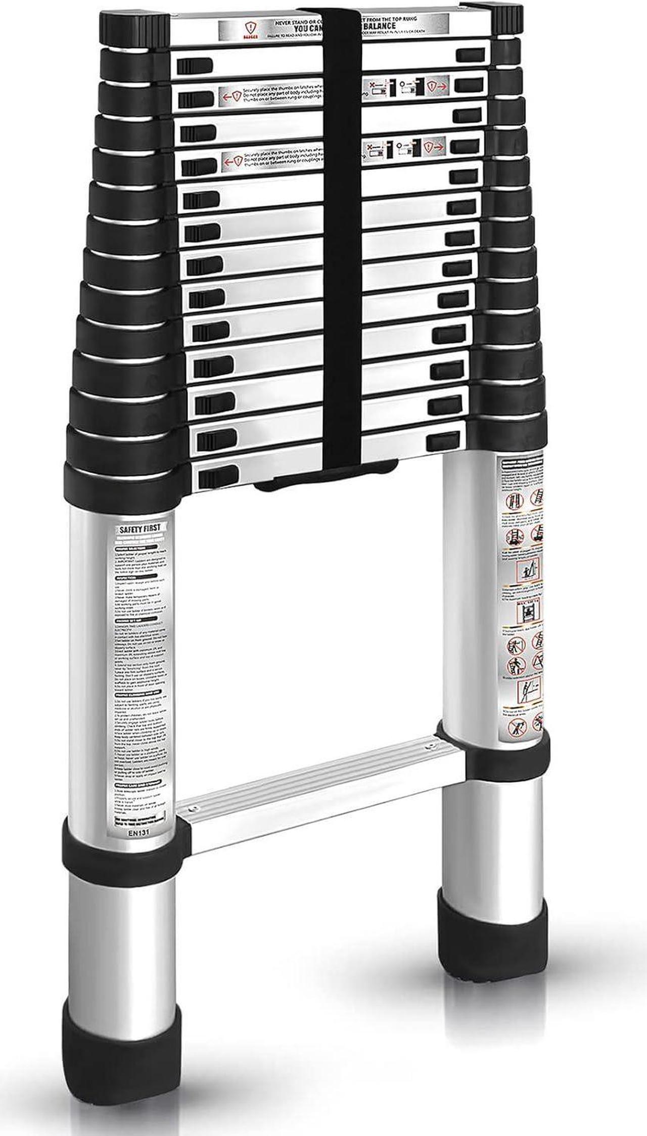 Main image of findmall 14.5FT / 4.4M Aluminum Telescopic Ladder Folding Step Inward Sliding Retraction Extension Ladder Multi-Use Non-Slip Collapsible Ladder Telescoping Ladders