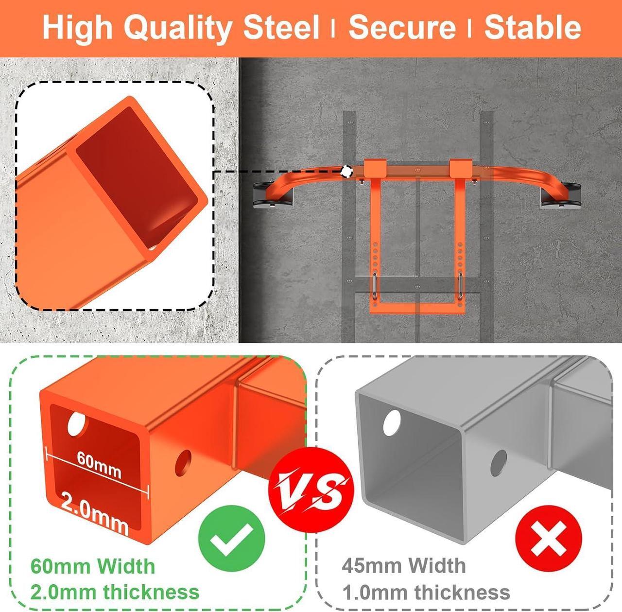 Alt view image 2 of 7 - Ladder Stabilizer, Extended Ladder Stabilizer for Roof with Wall Extension, Heavy Duty Steel Ladder Roof Stabilizer Ladder Standoff Stabilizer Arms for Roof Gutters with Non-Slip Rubber Bottom Pad