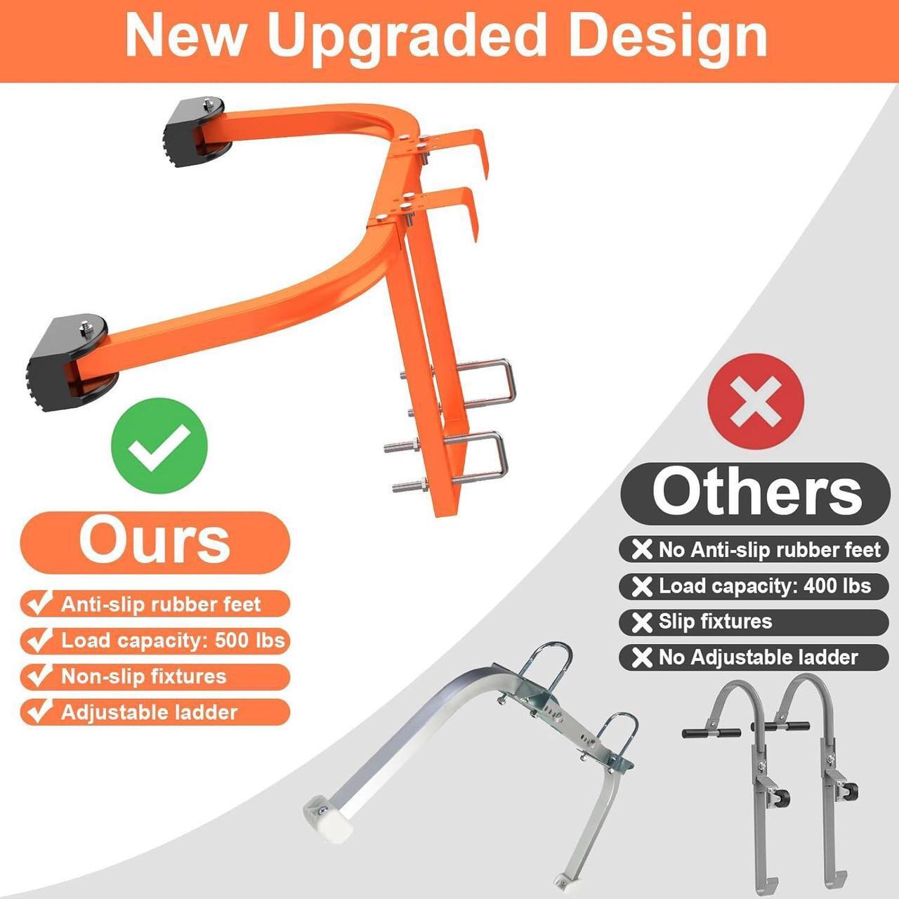 Alt view image 5 of 7 - Ladder Stabilizer, Extended Ladder Stabilizer for Roof with Wall Extension, Heavy Duty Steel Ladder Roof Stabilizer Ladder Standoff Stabilizer Arms for Roof Gutters with Non-Slip Rubber Bottom Pad