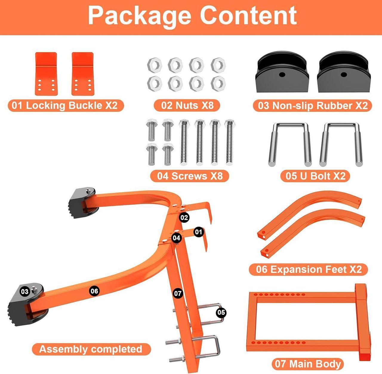 Alt view image 6 of 7 - Ladder Stabilizer, Extended Ladder Stabilizer for Roof with Wall Extension, Heavy Duty Steel Ladder Roof Stabilizer Ladder Standoff Stabilizer Arms for Roof Gutters with Non-Slip Rubber Bottom Pad