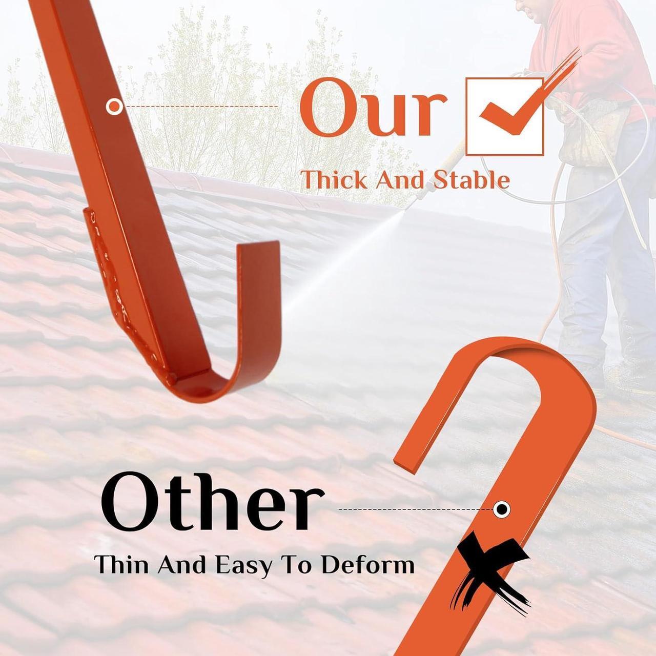 Alt view image 3 of 7 - Roof Ladder Hook, 2 Pack Ladder Stabilizer, Heavy Duty Steel 500 Lbs Weight Ratin, Roof Ridge Extension with Wheel for Safe and Easy Access
