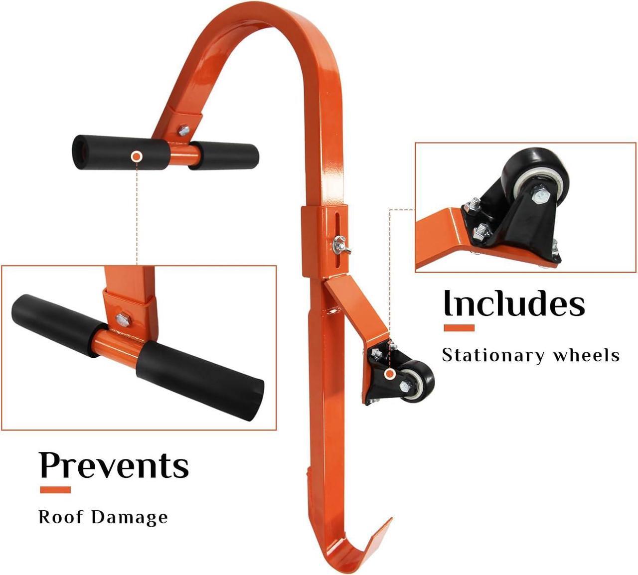 Alt view image 4 of 7 - Roof Ladder Hook, 2 Pack Ladder Stabilizer, Heavy Duty Steel 500 Lbs Weight Ratin, Roof Ridge Extension with Wheel for Safe and Easy Access