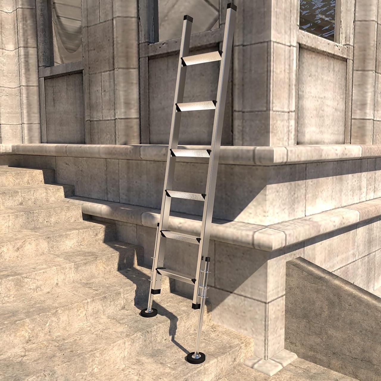 Alt view image 5 of 7 - Ladder Levelers for Type II,I and IA Extension Ladders up to 32,with Anti-Slip Threaded and Adjustable Extension Ladder Legs for Stairs and All Surfaces - Pair (Standard Version 20")