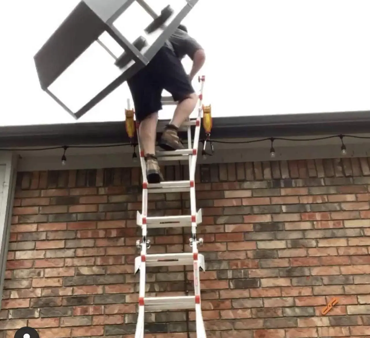 Alt view image 2 of 5 - (Pair / 2 Units) Ladder Stabilizer, Fits on Gutters in Seconds, Slide Lock, Rolling Safety Device, Ladder Gutter Clip