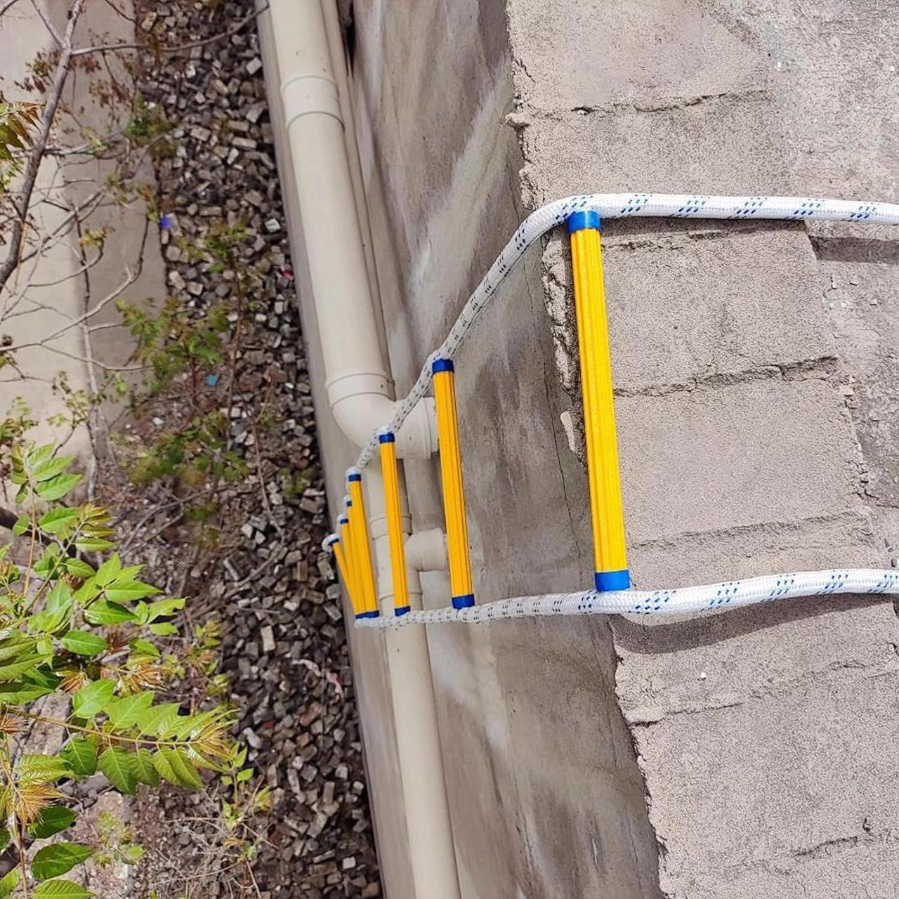 Alt view image 6 of 7 - Rope Ladder,49.2 Feet Emergency Fire Escape Ladder Flame Resistant,Safety Balcony Fire Ladder with Hooks,Fast to Deploy Portable and Reusable 5 Story,Weight Capacity up to 2000 Pounds