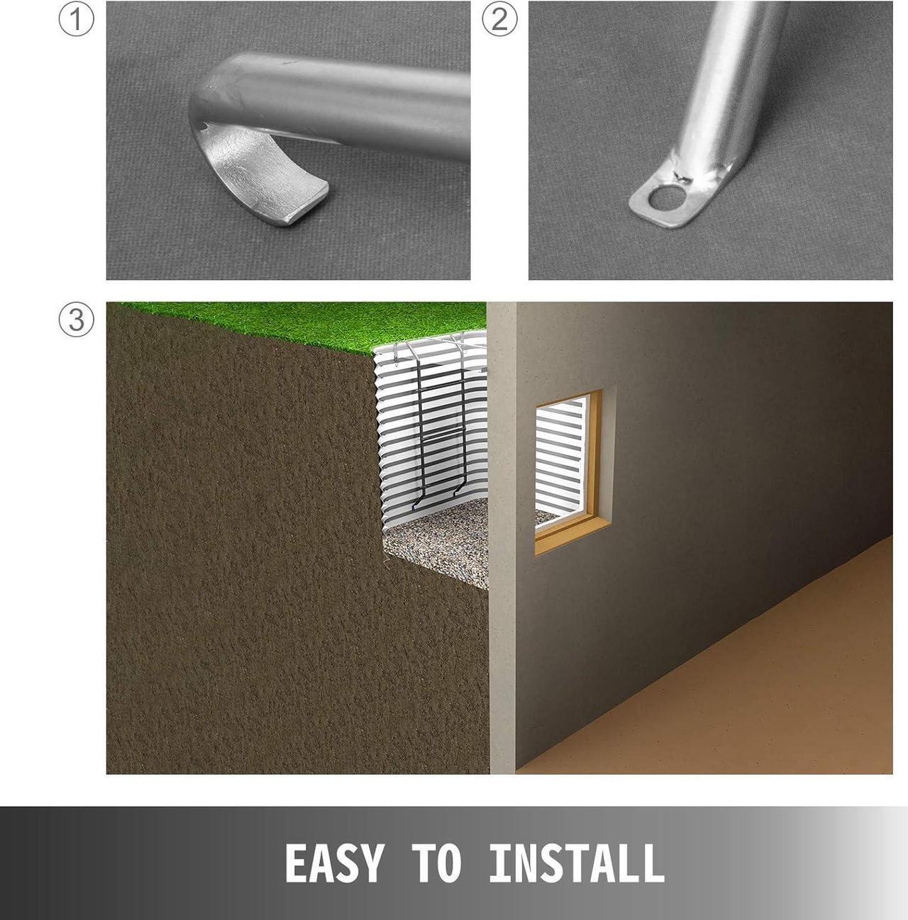 Alt view image 6 of 7 - Happybuy Egress Ladder Basement 4 Steps Basement Egress Egress Window Ladder Loft Ladder Window Well Ladder Attic Ladder Parts Escape Ladder Emergency Window Ladder Egress Well Egress Windows