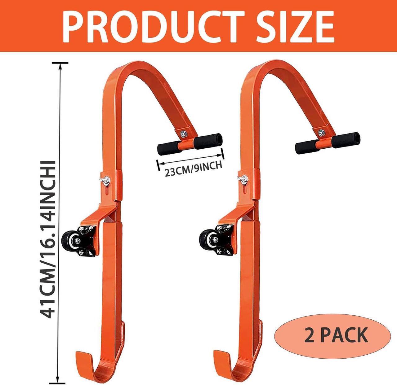 Alt view image 2 of 7 - Ladder Roof Hook Heavy Duty, Extension Ladder Stabilizer Roof Ridge Extension with Wheel Rubber Grip T-Bar, 500 lbs Weight Capacity, Fast and Easy Setup to Access Steep Roofs