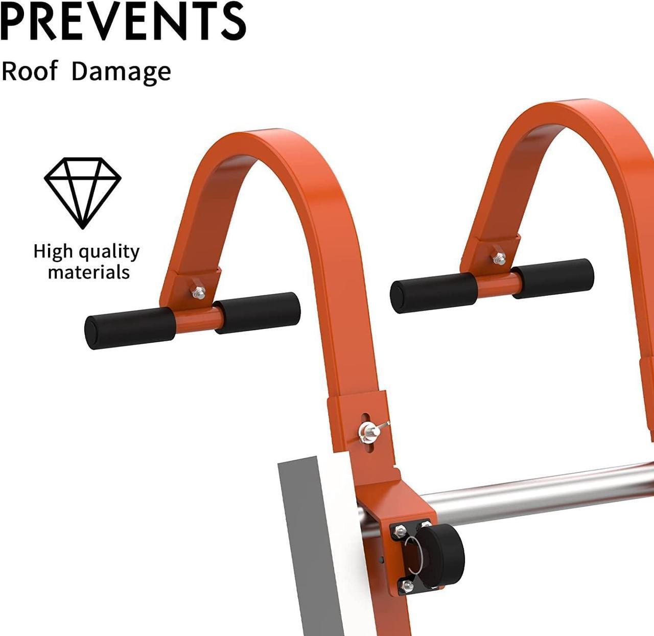 Alt view image 6 of 6 - 2 Pack Heavy Duty Roof Ladder Hook with Wheel,Extension Ladder Stabilizer for Roof with Rubber Grip T-Bar for Damage Prevention, Fast and Easy Setup to Access Steep Roofs