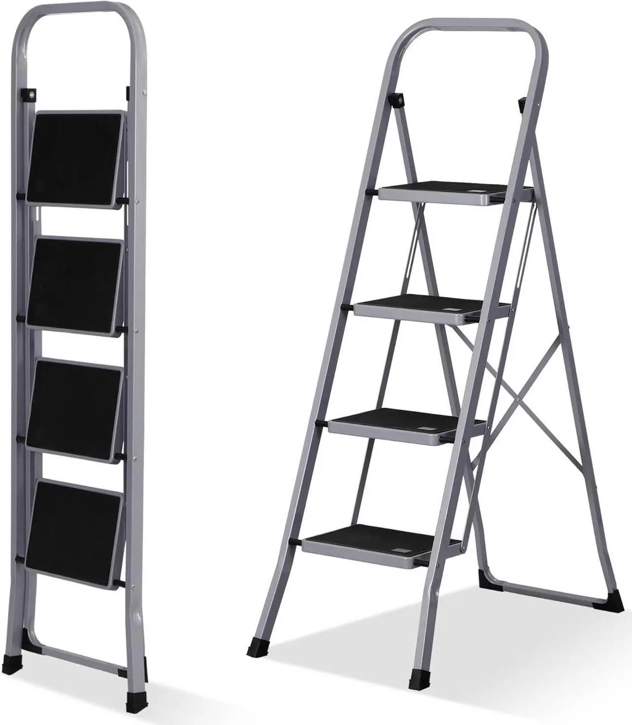 Main image of F2C 4 Step Ladder, Folding Step Stool with Wide Anti-Slip Pedals & Handgrip, Portable Lightweight Ladder Anti-Slip Pedal for Home, Kitchen, Office, Sturdy Temporary Storage Shelf Rack