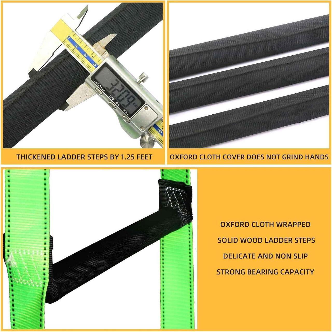 Alt view image 5 of 6 - Emergency Fire Escape Ladder,Flame Resistant Safety Rope Ladder with Hooks 13FT/16FT/26FT/32FT/49FT,Fast to Deploy,Easy to Store Withstand Weight up to 1300 pounds (26FT)