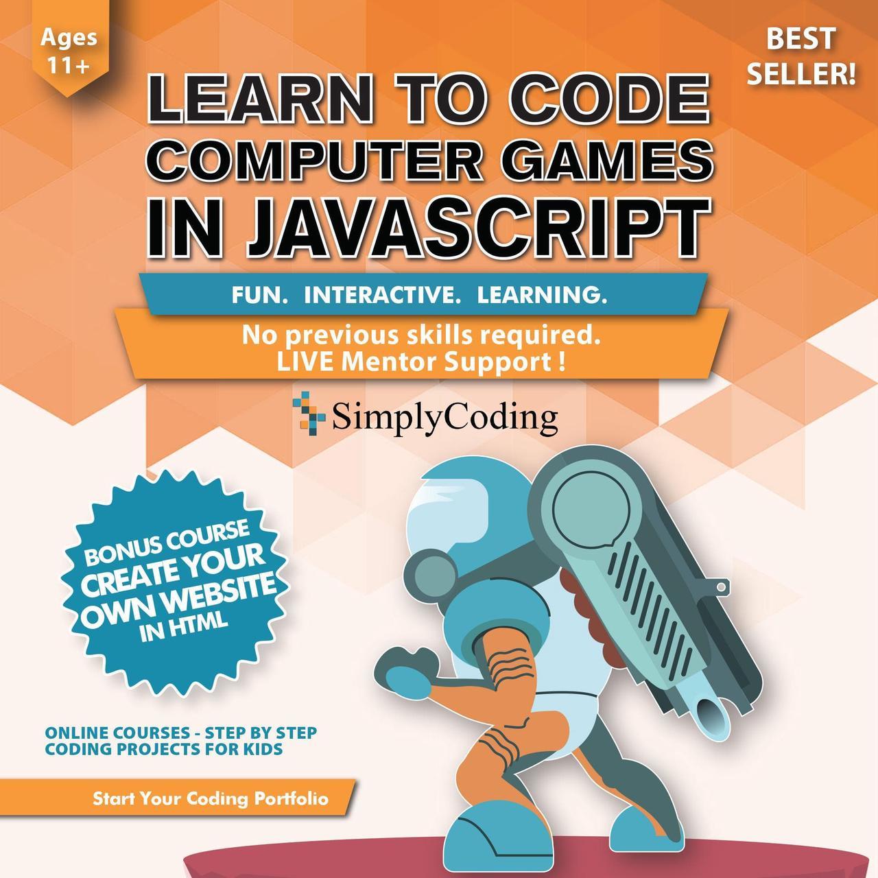 Coding for Kids: Learn to Code Javascript - Video Game Design Coding Software - Computer Programming for Kids, Ages 11-18, (PC, Mac, Chromebook Compatible)