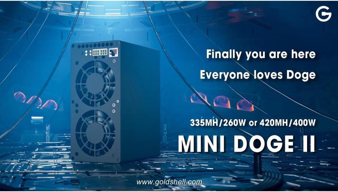 NEW GoldShell MINI DOGE 2 Miner support ltc and doge coin miner Noir Version Without PSU hashrate 420MH/S From Mini Doge pro miner