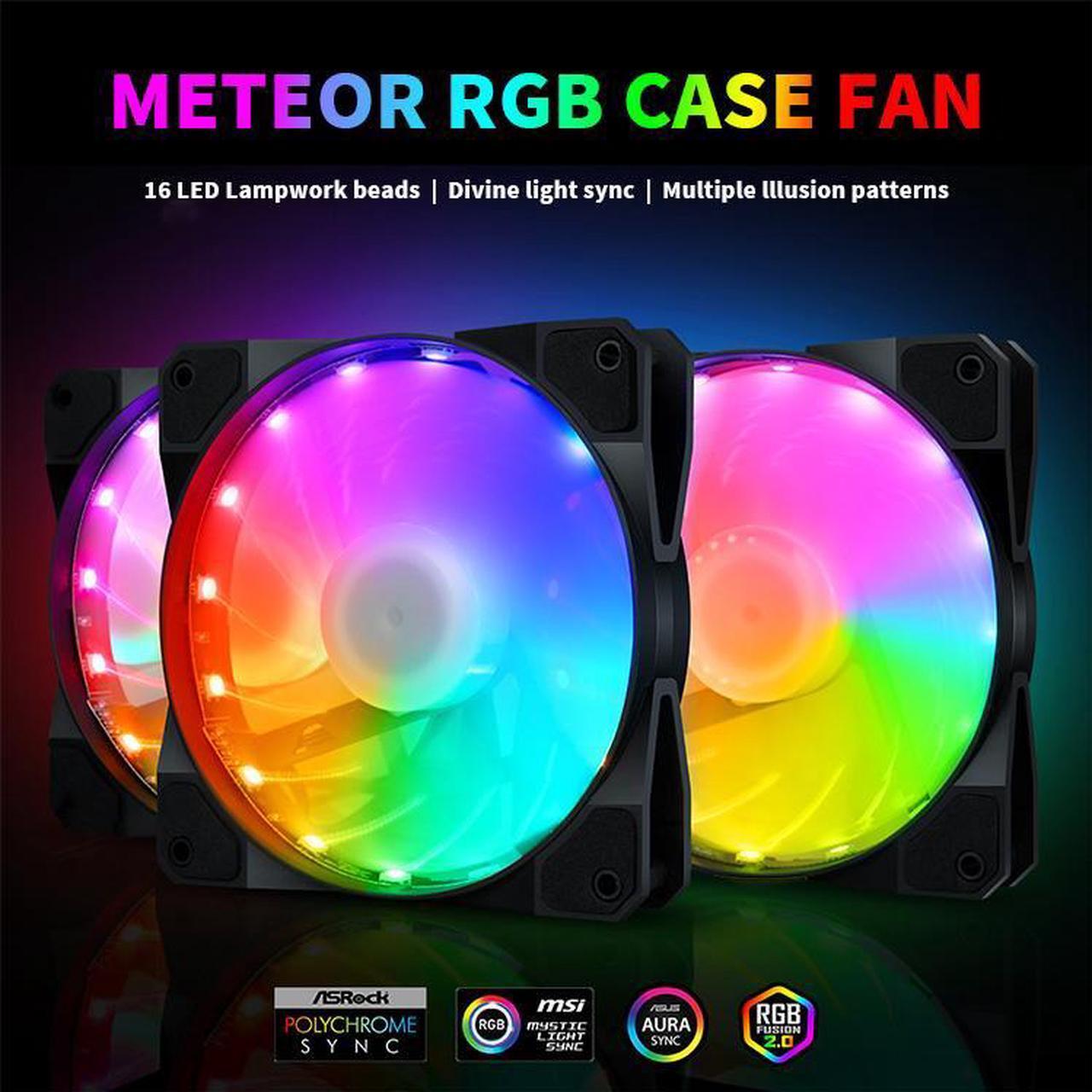 Main image of ARGB Series Case Fans 120mm Quiet Edition High Airflow Adjustable Colorful PC Case CPU Computer Cooling with Coolers, Radiators System (3pcs)