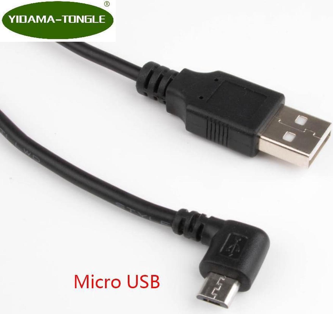 USB to Micro USB DC power plug  converter adapter L Shape Black Right Angle Jack with cord connector cable