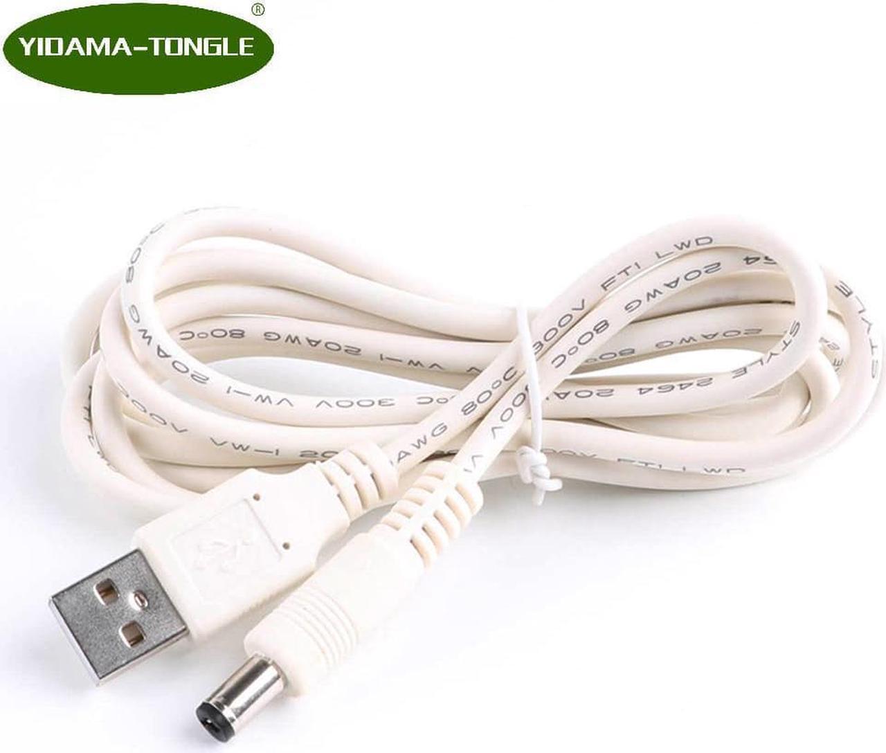 Top quality 24AWG Wire Gauge Standard USB to DC 5.5/2.1mm 5.5x2.1mm 5.5 mm/2.1 mm 5 Volt barrel power jack cable 1.0m