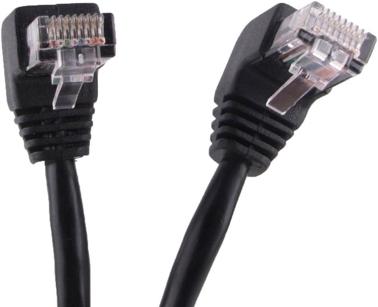 24AWG CAT5E UTP Side Angled L Shape RJ45 Patch Cord Shape 4PR Twisted Ethernet Cable CAT5 Lan RJ45 Cable Gigabit Elbow 3m