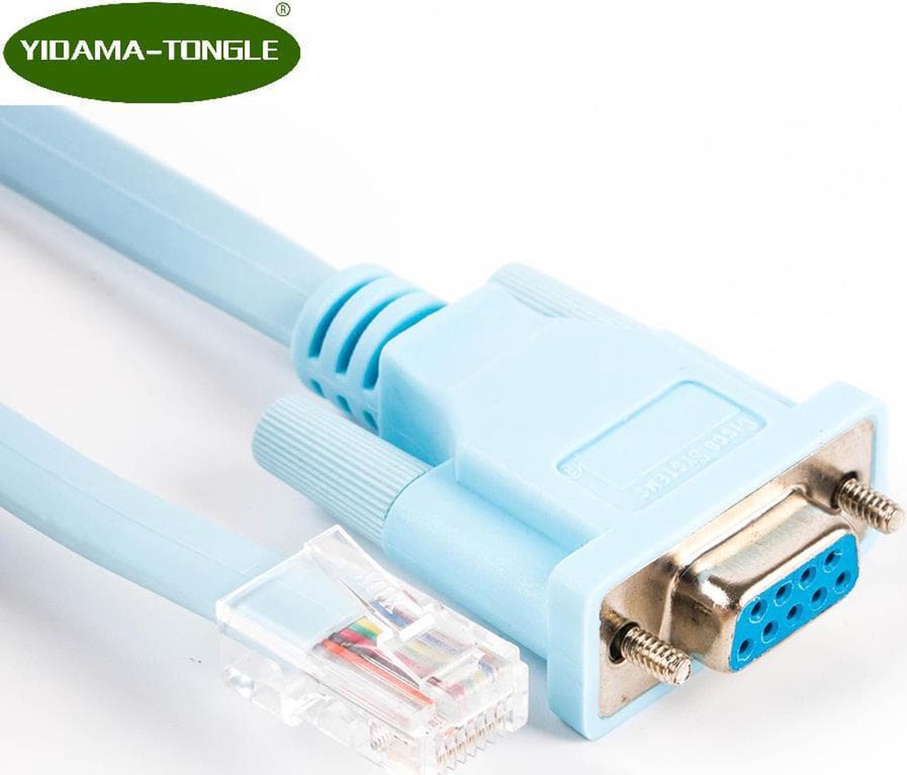 FTDI USB Console Cable RJ45 Cat5 Ethernet to Rs232 DB9 COM Port Serial Female Rollover Routers Network Adapter Cable Blue 6Ft