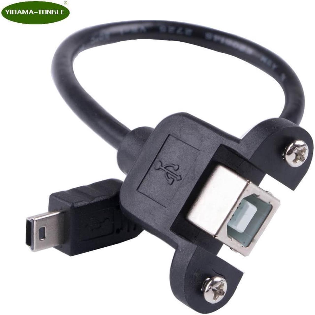 Mini USB 5Pin Mini-USB A male to USB 2.0 Type B Female Adapter Connector Panel Mount Printer Cable 30cm With M3 Nuts Top Quality